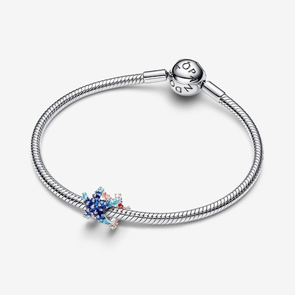 Women's Sterling Silver Magic of the Ocean With a Starfish Charm Shines Bright